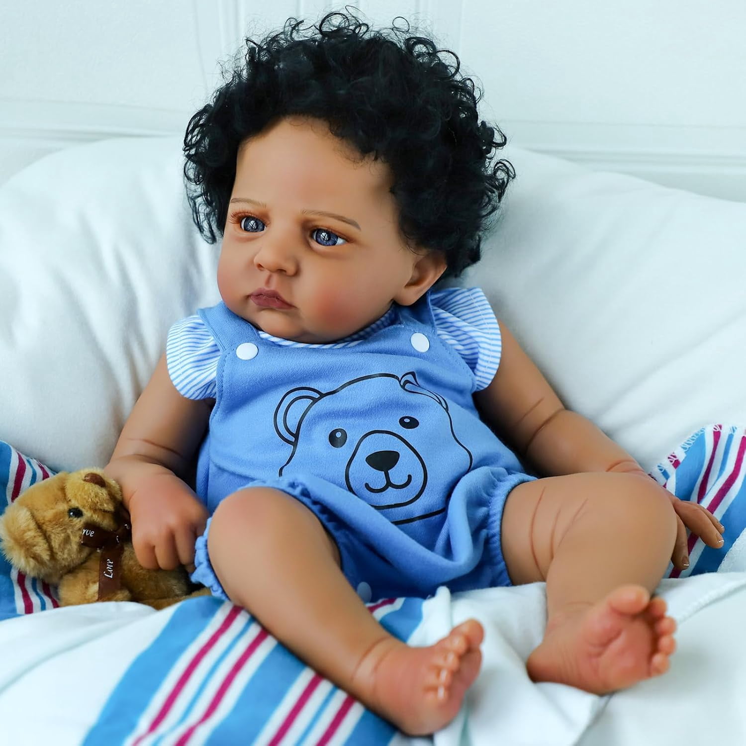 Reborn Baby Dolls Black- 20 Inch Realistic African American Newborn Doll Lifelike Weighted Soft Body Real Life Baby Dolls Gift