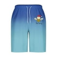 thumbnail image 4 of Deals YLSDY Board Short for Men Gradient Color Swimming Trunks Knee Length Sweatpants Summer Beach Casual Drawstring Shorts Blue XL, 4 of 5