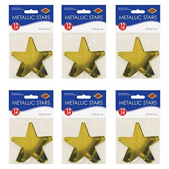 Beistle Metallic Star Cutouts 72 Piece, Gold