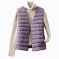 thumbnail image 2 of Vmberlty Puffer Vests for Women Lightweight Sleeveless Padded Gilet Short Cut Warm Cotton Coat Versatile Daily Casual V Neck Vest Jackets, 2 of 8