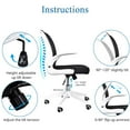 thumbnail image 7 of Foldable Office Chair - Home Office Desk Chairs with Wheels and Flip-Up Arms - Foldable Backrest Mesh Computer Chair Adjustable Swivel Rolling Home Executive (White), 7 of 7