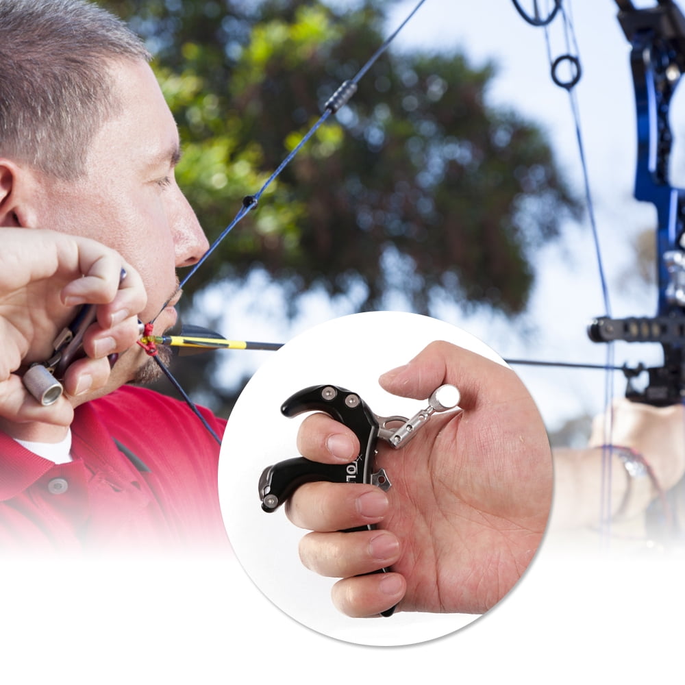 4 Finger Caliper Bow Release Grip for Compound Bow Archery Release Aid