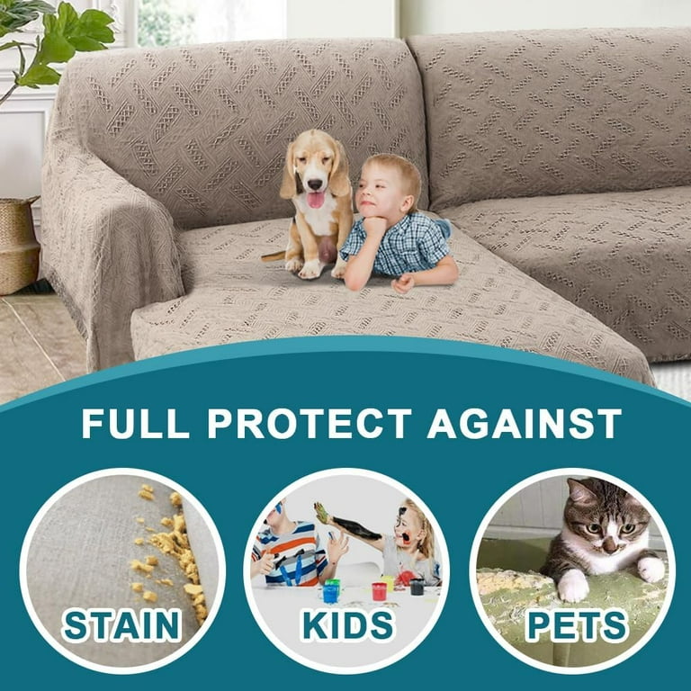 Sanmadrola Cotton Sofa Cover Couch Cover Sofa Slipcover Furniture Protector  1 2 3 4 Seat Sofa Couch Covers For Dogs Pets Washable Sectional Sofa Couch