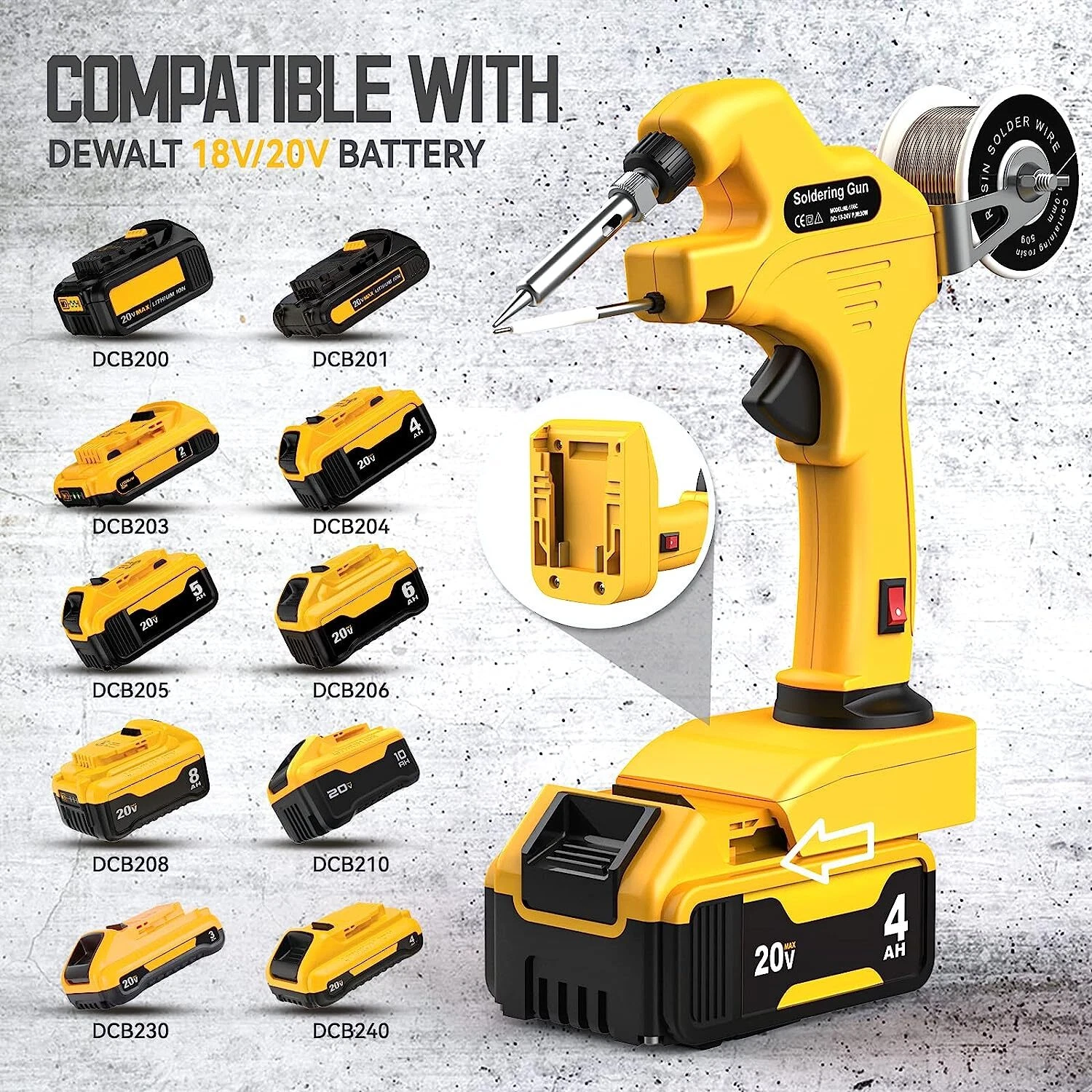 Cordless Solder Iron Gun Soldering Iron Kit Welding Tool For DeWalt 20v Battery