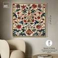 thumbnail image 5 of Ivory Floral Embroidery Chic Farmhouse Canvas Wall Art by Art Remedy, Gold Floater Frame, 40"x40", 5 of 7