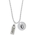 thumbnail image 1 of Delight Jewelry Silvertone Joy Silvertone Script Initial Disc - O - Charm Necklace, 20"+3", 1 of 4