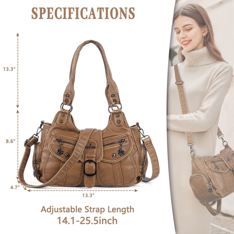 Angel Kiss Hobo Bags for Women Vegan Leather Shoulder Purses and Crossbody Ladies Tote Bags Purse