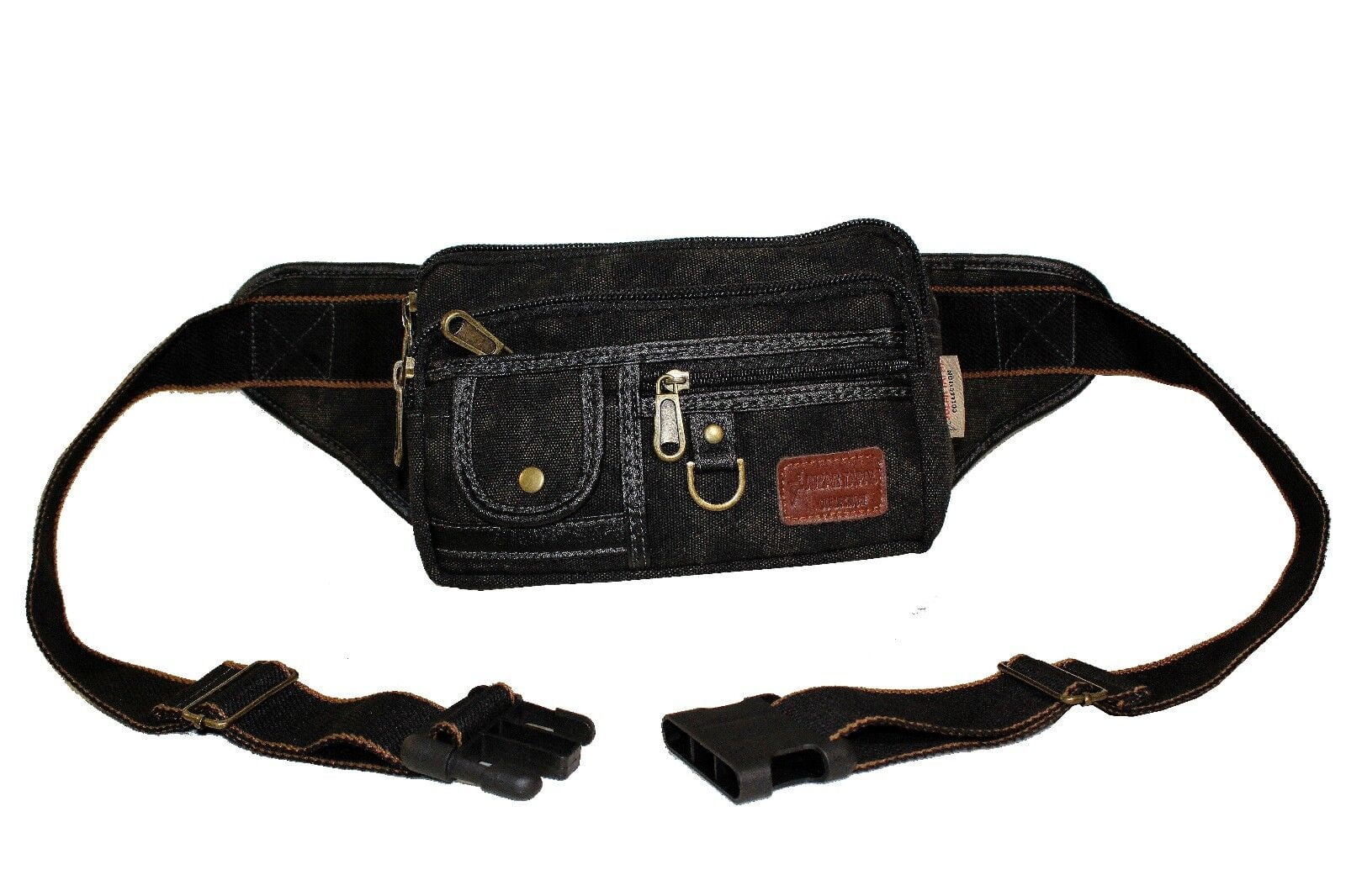 Canvas Army Fanny Pack Big & Tall Travel Hip Pouch Moon Belly Purse - Large