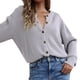 thumbnail image 1 of Gibobby Casual Suéter para Mujer, Suéter Ligero con Cuello en V Suéter pulóver para Mujer(Gris,M), 1 of 5
