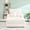 White, variant on Orange Corduroy - High Back and Cup Holder Design - Reception Area - Comfortable Solo Seating Option