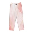 thumbnail image 4 of Naloa Pink Marble Print Women’s Ultra-Soft Comfy Pajama Lounge Pants with Pockets & Drawstring, 4 of 8