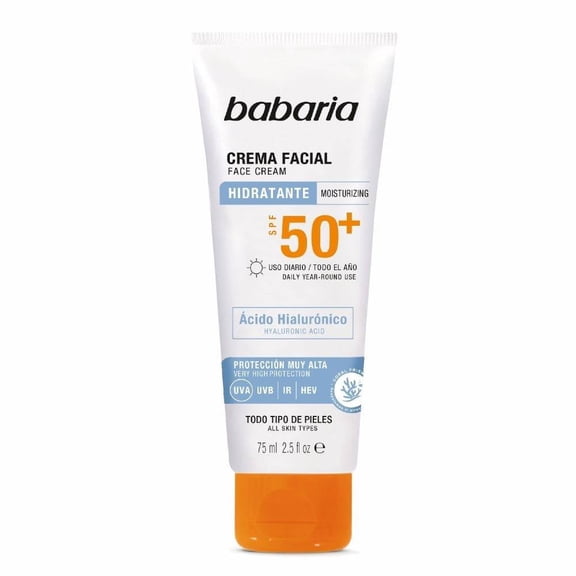 Crema facial FPS50 Babaria Solar con ácido hialurónico