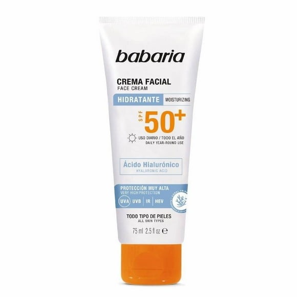 Crema facial FPS50 Babaria Solar con ácido hialurónico