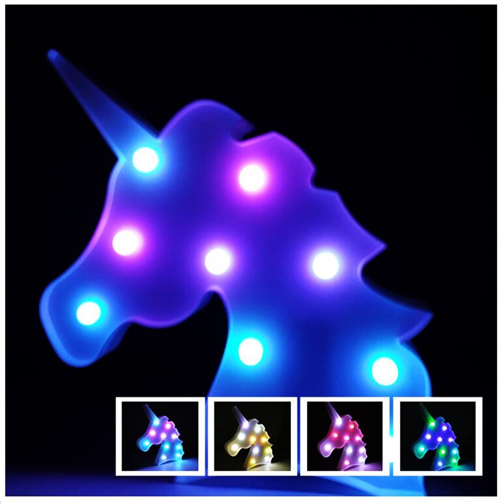 Colorful Unicorn Light,Changeable Night Lights Battery Operated Decorative Marquee Signs Rainbow LED Lamp Wall Decoration for Living Room,Bedroom ,Home, Christmas Kids Toys - image 2 of 7