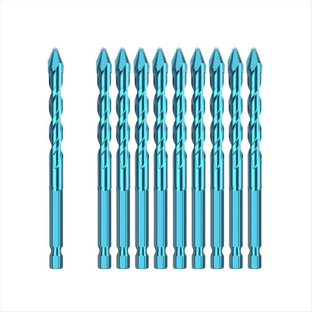 Juego de Brocas de Espada Azul de 10 Piezas, Taladro Excéntrico de Alta Dureza, Taladro Inalámbrico, Accesorios de Herramientas Eléctricas de 8mm