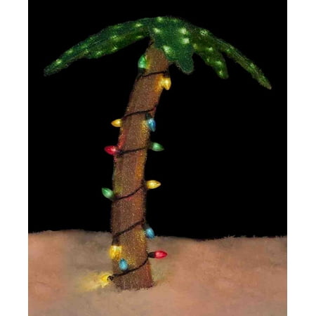 32 pre lit soft tinsel palm tree christmas yard art decoration clear lights - Palm Tree Decorated For Christmas 32 pre lit soft tinsel palm tree christmas yard art decoration clear lights - Palm Tree Decorated For Christmas