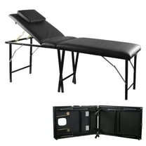 Portable Massage Table, Spa Bed Therapy Table Collapsable Treatment Table Height Adjustable Salon Bed 25" Wide 3 Fold