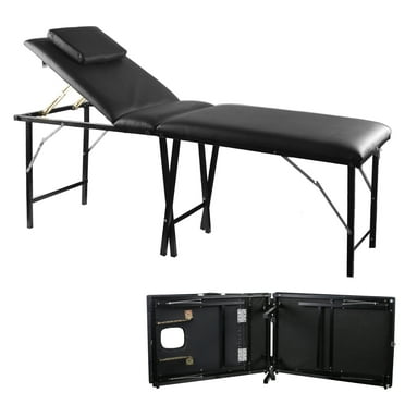 Portable Massage Table, Spa Bed Therapy Table Collapsable Treatment Table Height Adjustable Salon Bed 25" Wide 3 Fold