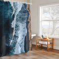 thumbnail image 6 of Blue Ocean Shower Curtains for Bathroom, Wave Coastal Beach Seaside Nature Scenery Washable Fabric Shower Curtain with Hooks Waterproof Bathroom Decor Sets, 72 x 72 Inches, 6 of 9