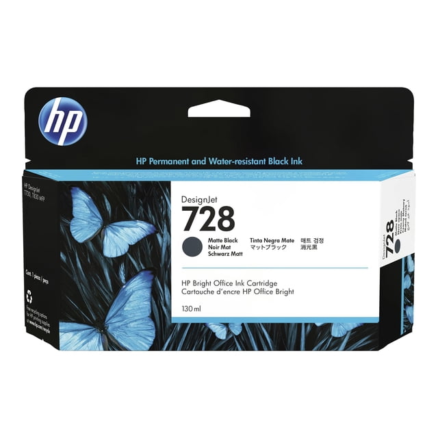 HP 728 - 130 ml - Noir Mat - original - DesignJet - Cartouche d'Encre - pour DesignJet T730, T830