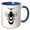 Blue/White, variant on 3drose, Illustration of a Bee with Words Queen Bee, 15oz Mug