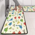 thumbnail image 2 of Dinosaur and Stone Beige Pattern Anti Fatigue Kitchen Rugs Set Of 2, Non Slip Washable Decorative Floor Mats for Sink Laundry and Home Use, 17"x47", 2 of 5