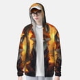 thumbnail image 2 of Vsdgher Sunset Maple Tree Fox Print Adult Hoodie Shirts Rash Guard for Men Women,Long Sleeve Sun Protection Fishing Shirts for Athletic Running Swim-Large, 2 of 7