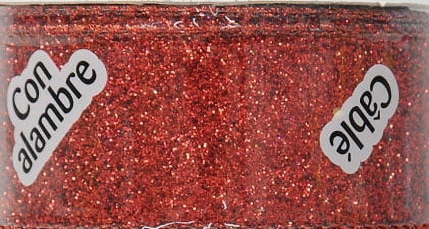 (3 pack) Offray Ribbon, Red 1 1/2 inch Wired Edge Metallic Ribbon for Wedding, Crafts, and Gifting, 9 feet, 1 Each