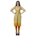 thumbnail image 3 of Moomaya Robes Indiennes pour Femmes Décontractées d'Été Imprimées Manches 3/4 Longue Kurta, 3 of 6