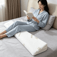 thumbnail image 3 of Oaskys Bamboo Fiber Breathable Memory Foam Wedge-Shaped Pillow, Cooling Reading Cushion with Side Pocket, Suitable for Filling Gaps in Bed, Sofa & Walls, 3 of 10