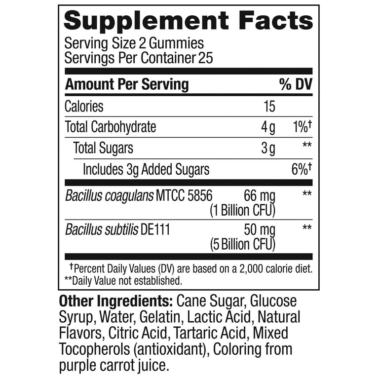 OLLY Extra Strength Probiotic Gummy, 6 Billion CFUs, 2 Strains, Supplement, Apple, 50 Ct