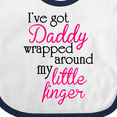 thumbnail image 4 of Inktastic I've Got Daddy Wrapped Around My Little Finger Girls Baby Bib, 4 of 4