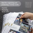 thumbnail image 6 of BAZIC Sports Card Holder Protector Sheet, 9 Pockets Plastic Top Loading Sheets, 11 Hole Punch (10/Pack), 144-Packs, 6 of 8