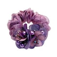 thumbnail image 6 of DLQT High-End Feeling - Dark Blue Middle-Aged Mother'S Hair Rope Flower Bun Head Temperament Hair Circle Net Celebrity High-End Hair Accessories Hair Rubber Band Female, 6 of 7