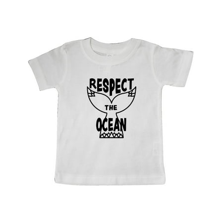 

Inktastic Respect The Ocean with Whale Tail Gift Baby Boy or Baby Girl T-Shirt