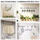 thumbnail image 3 of 2 Pack 100 cm Estante de Ropa de Pared con 6 Ganchos, Perchero para Colgar Ropa, Perchero Industrial de Pared para Colgar Ropa, Barra Multifuncional para Organizar en el Armario, Baño y Cocina, 3 of 7
