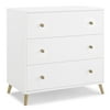 Delta Children Essex 3 Drawer Dresser with Interlocking Drawers - Greenguard Gold Certified, Bianca White/Natural