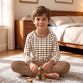 thumbnail image 5 of Xdegoge Tween Girls Pajamas Sets 2 Piece Lounge Soft Long Sleeve Plaid Checkered Top and Jogger Pants Matching Set Comfy Daily Sleepwear Pjs, 5 of 6