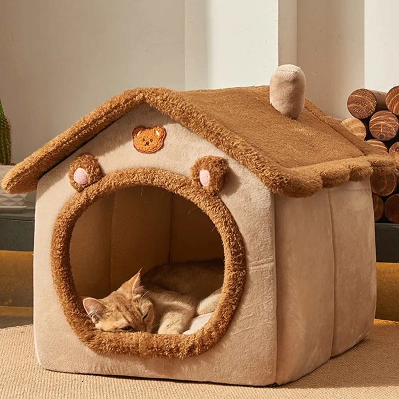 XZKING Indoor Dog House Winter Warm Dog House Insulation Detachable Washable Dog Kennel Cat Hideaway for Small and Medium-Sized Dogs and Cats