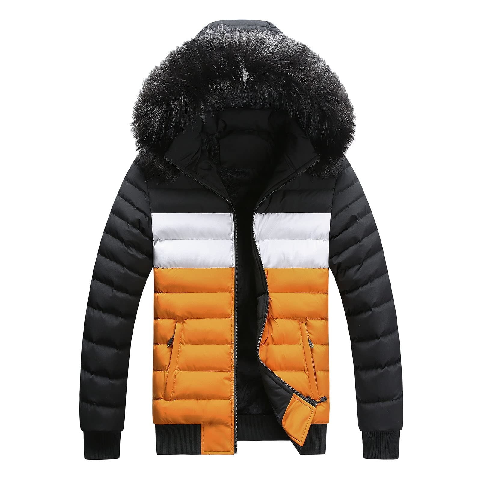 mens winter coat removable hood