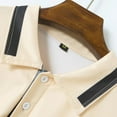 thumbnail image 7 of EHTMSAK Men's Polo Shirts Short Sleeve Henley Lapel Collar Shirts with Pocket Button Up Summer Golf T Shirts Business Fashion Big and Tall Casual Tops Khaki L, 7 of 7