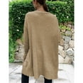 thumbnail image 5 of Sanbonepd Womens Sweaters Solid Color Loose Pocket Knit Cardigan Long Oversized Sweater Coat, 5 of 5