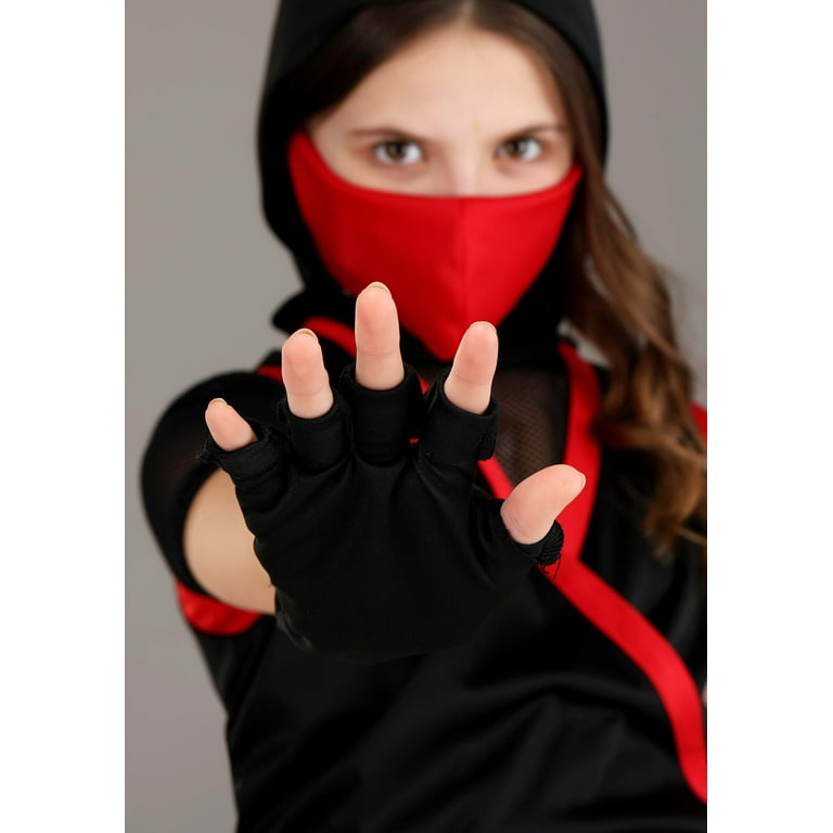 Kids Black And Red Deadly Ninja Costume