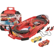 Carrera Speed Arena Disney Pixar Cars - Portable Slot Car Race Track Includes Lightning McQueen and Cruz Ramirez Cars - USB-C or Battery-Powered Beginner Toy Racing Set for Kids Ages 3 and up