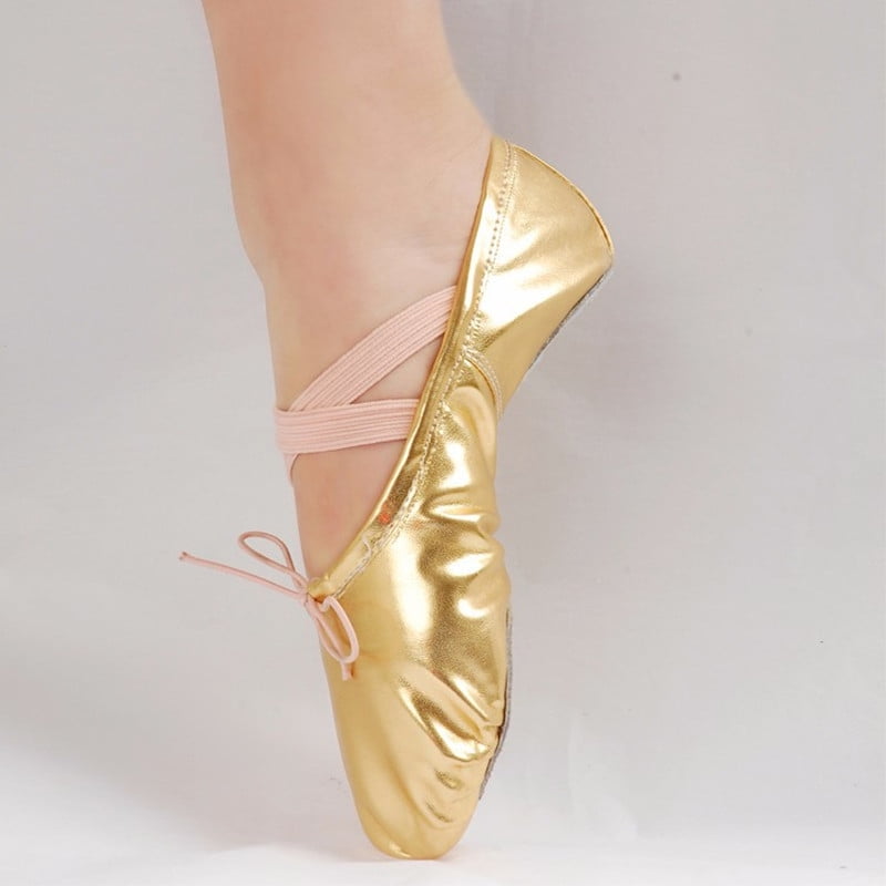 Kids Girls Basic Casual Flat Shoes Ballet Dance Shoes Gold Silver Shoes Walmart