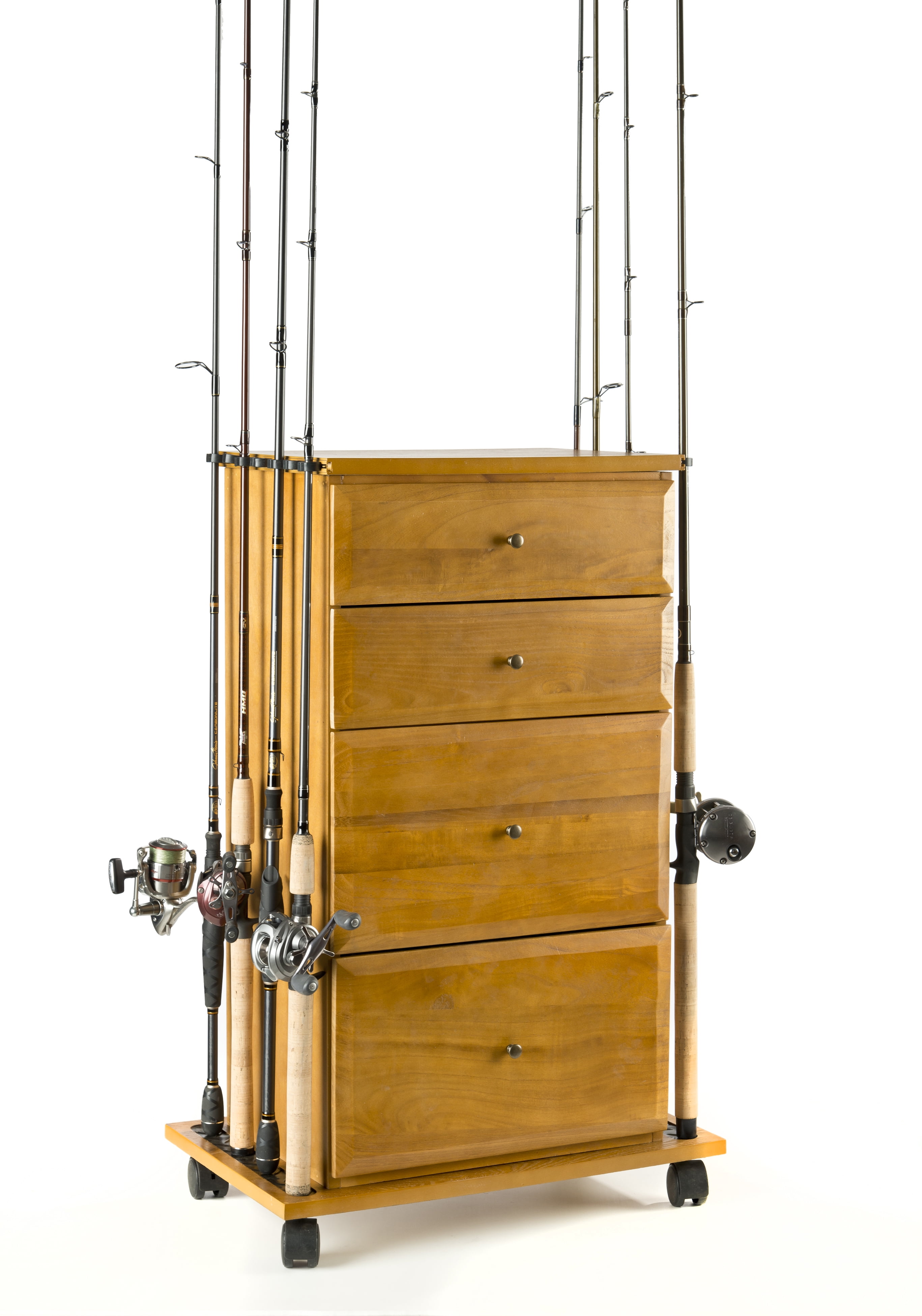 Organized Fishing 4 Drawer Oak Finish