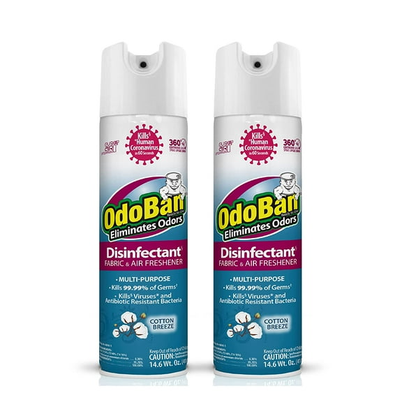 OdoBan Ready-to-Use Spray, 2 Pack, 14.6 Ounces Each, Cotton Breeze Scent