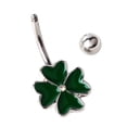 thumbnail image 1 of 2pcs Festival Belly Button Ring Human Body Piercing Jewelry Ring Clover Belly Button for Body Decoration, 1 of 8