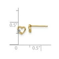 thumbnail image 2 of 14k Gold Cubic Zirconia Love Heart Post Earrings 4.75x5mm Wide Stud Earring for Women - .5 Grams, 2 of 2