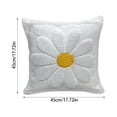 thumbnail image 2 of Set of 2 Daisy Flower Pillow Covers 18x18 Embroidered Spring Summer Floral Pillow Covers Room Decor Decorative Cute Faux Fur Soft Flower Farmhouse Decor for Bed Couch Dormitories, 2 of 6